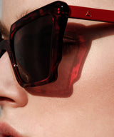 Sunglasses Zeus n Dione Amarillis Squared Butterfly Effect Sunglasses With Cutout Detail Wine Tortoiseshell Apoella