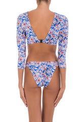 Swimwear Emmanuela Swimwear ELLA LONG SLEEVE BIKINI FLOWERS BLUE/MULTI Apoella