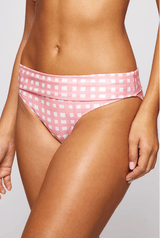Swimwear Heidi Klein MALDIVES/CAPRI CHECK PRINT TIE FRONT BANDEAU BIKINI WHITE/PINK Apoella
