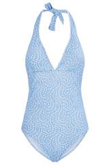 Swimwear Heidi Klein SEYCHELLES FLORAL PRINT HALTER NECK ONE-PIECE SKY/WHITE Sky White / S Apoella
