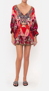 Tops Camilla Artesania Mania Buttop Up Top Animal Print Red O/S / Red Apoella