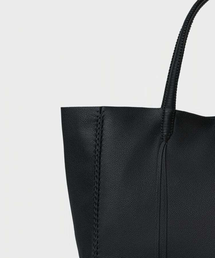 Tote Grained Leather Black