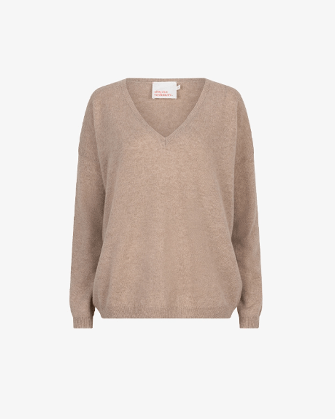 - Angele V Neck Sweater Chestnut Apoella