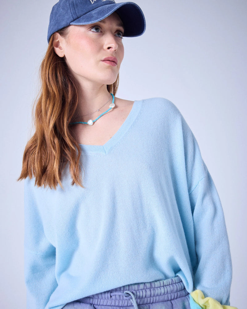 Alicia V Neck Sweater Sky