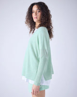 Camille V Neck Sweater Cloudy Mint