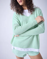 Camille V Neck Sweater Cloudy Mint