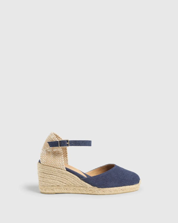 Carol 6 Wedge Espadrilles Azul Oxford