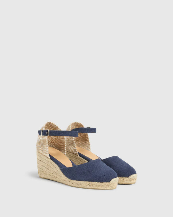 Carol 6 Wedge Espadrilles Azul Oxford