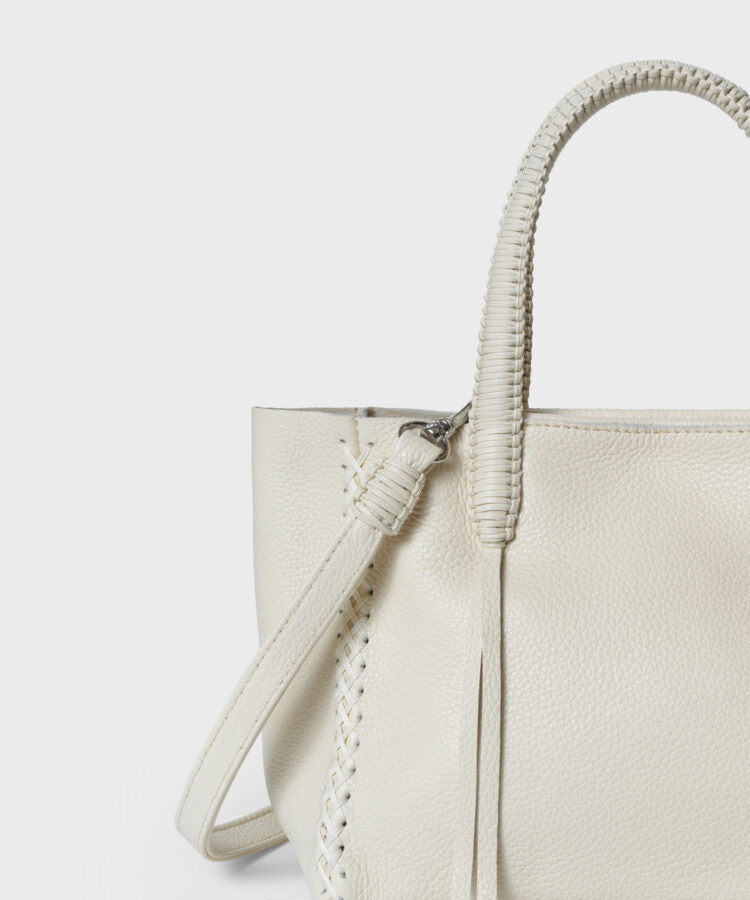 Mini Tote Grained Leather Cream