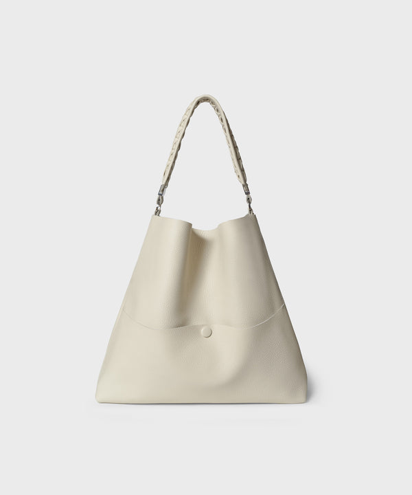 Slim M Stich Tote Grained Leather Cream