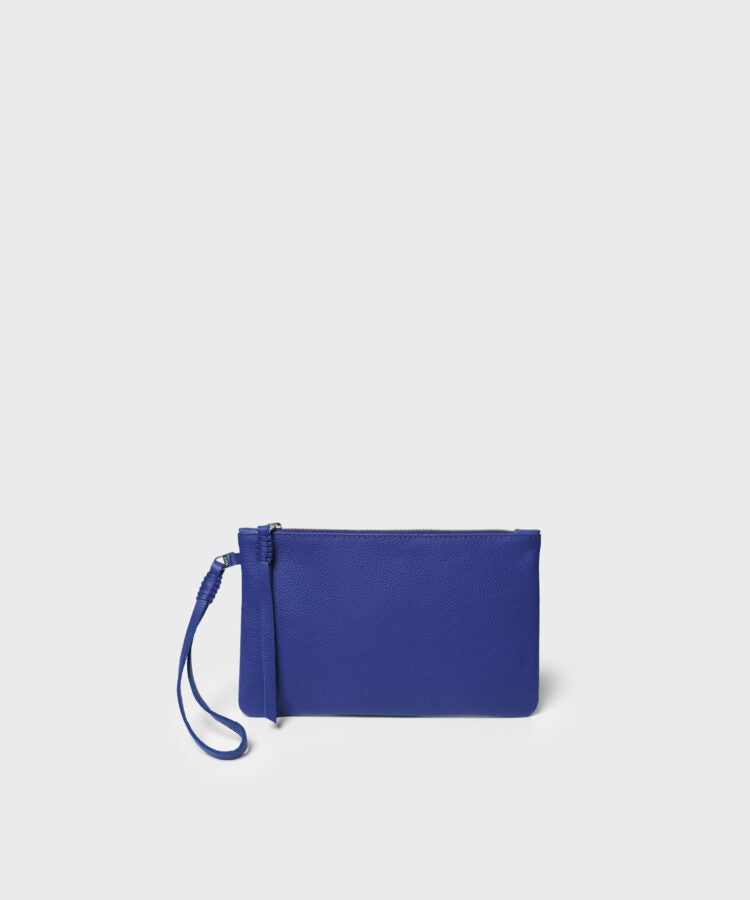 Slim Pochette Grained Leather Violet