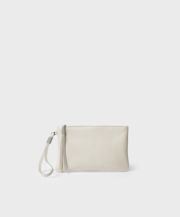 Slim Pochette Grained Leather Cream