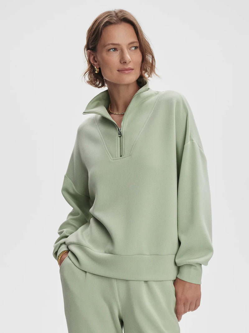 Hawley Half Zip Sweater Snow Sage