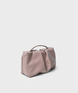 Pleated Clutch Smooth Leather Latte