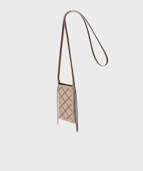 Cross Pocket Bag Smooth Leather Latte