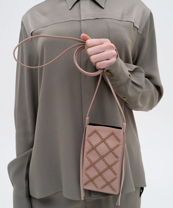 Cross Pocket Bag Smooth Leather Latte
