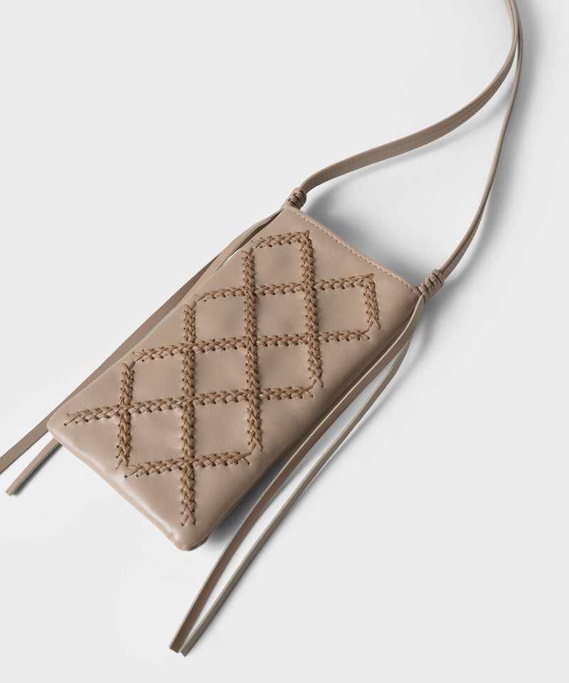 Cross Pocket Bag Smooth Leather Latte