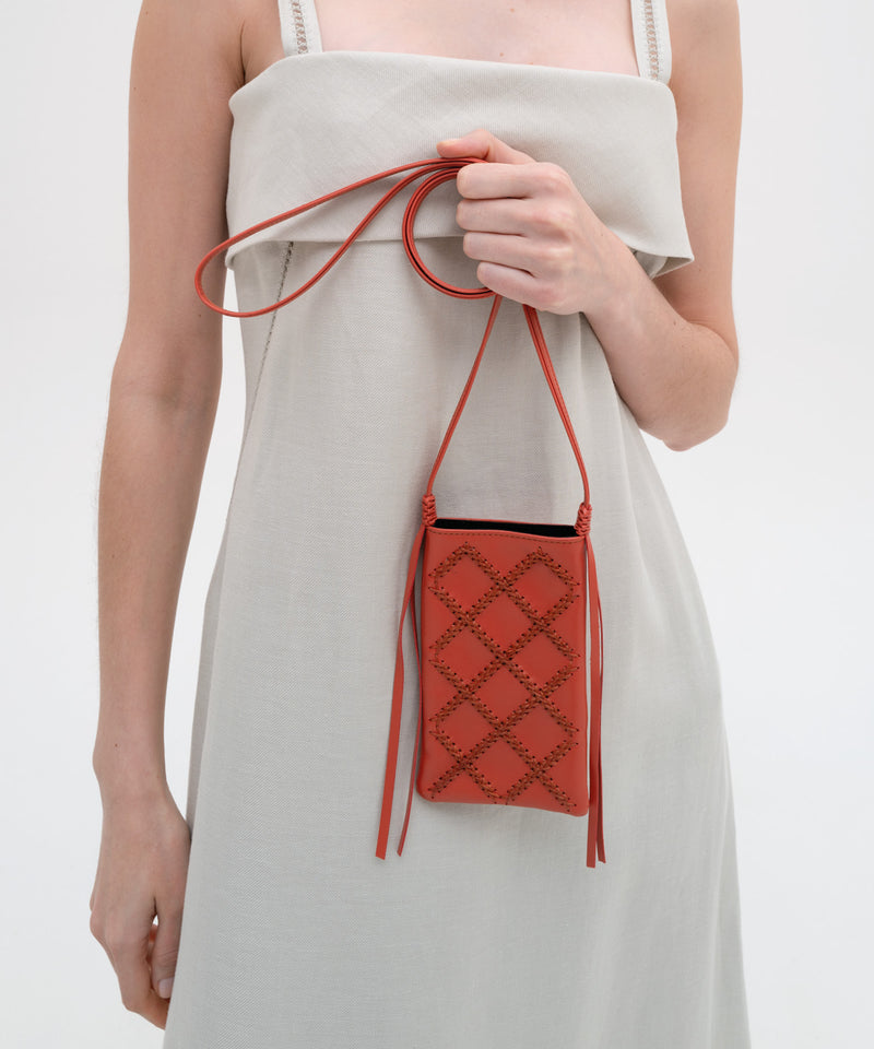 Cross Pocket Bag Smooth Leather Orange