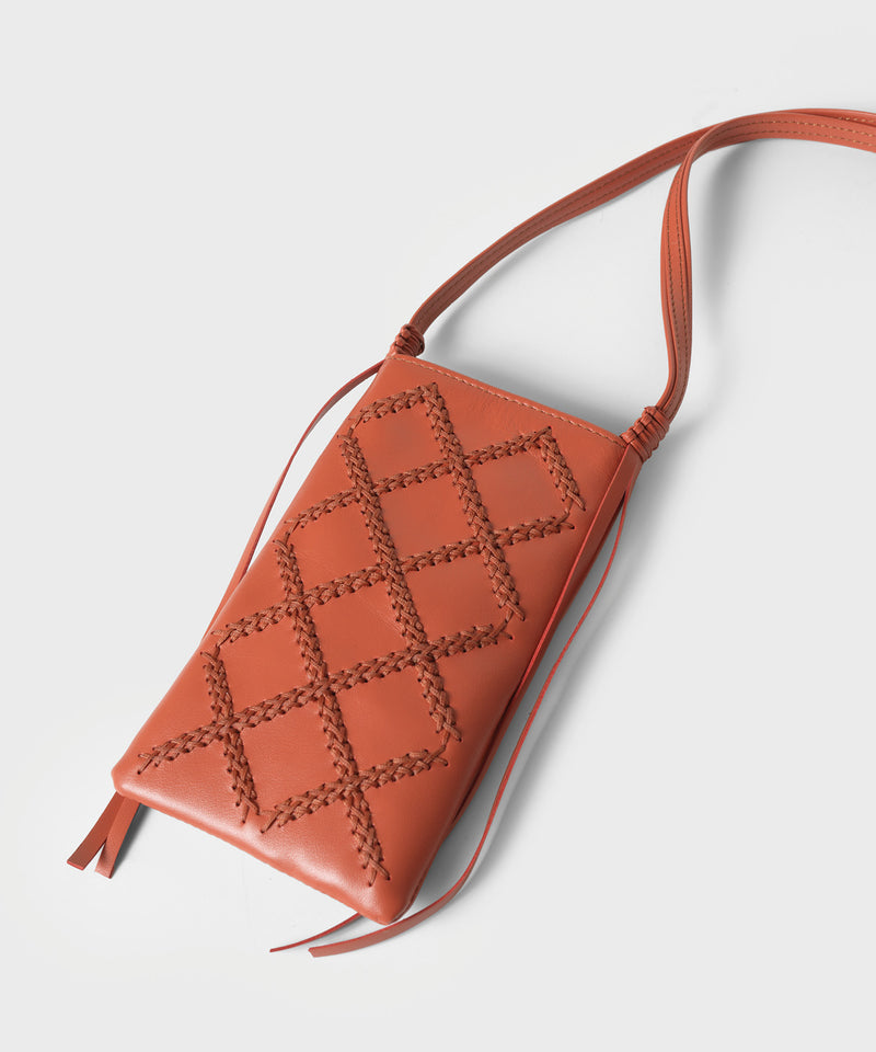 Cross Pocket Bag Smooth Leather Orange