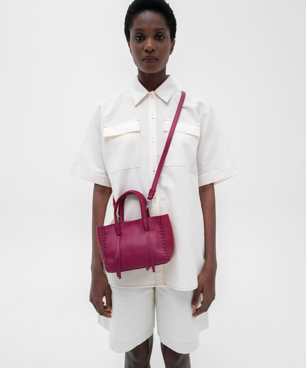 Micro Tote Grained Leather Pink