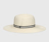 Giselle Panama Hat Natural Ribbon Black Striped