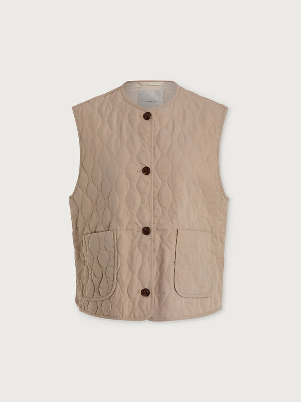 Karla Quilted Gilet Light Taupe