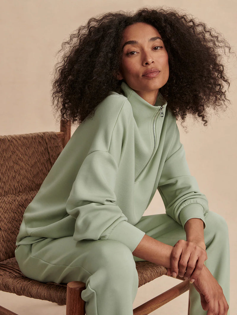 Hawley Half Zip Sweater Snow Sage