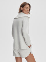 Larson Half Zip Sweater Ivory Marl