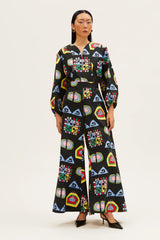 Tependris Palazzo Pants Futuristic Black