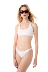 Cassia/Saltwater Halter Embroidered Bikini White
