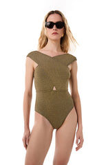 Coral Cross Body One Piece Gold