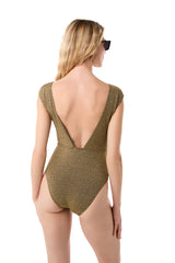 Coral Cross Body One Piece Gold