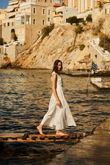Caroline Long SL Long Sleeveless Dress White