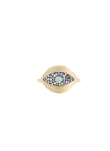 Cyclops Eye Ring Opal Gold Plated