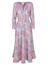 Azurite Long Sleeve Maxi Dress Ikat Sorbet