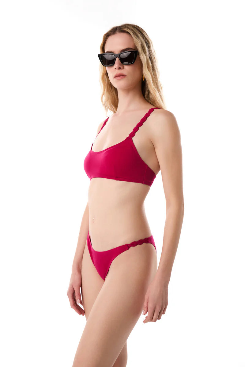 Iris/Nora Braided Trim Bikini Wild Magenta