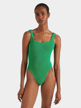 Square Neck Low Back One Piece Emerald