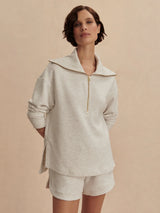 Larson Half Zip Sweater Ivory Marl