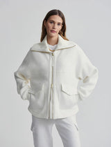 Activewear Varley Eleanor Patch Pochet Fleece Jacket Egret Apoella