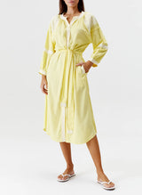 Ally Embroidered Mid Length Shirtdress Yellow