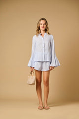 Virginia Frill Shirt Striped Sky