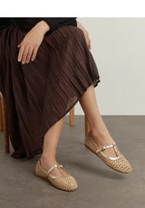 Ballerinas Ancient Greek Sandals Aerati Raffia Ballerinas Platinum/Natural Apoella