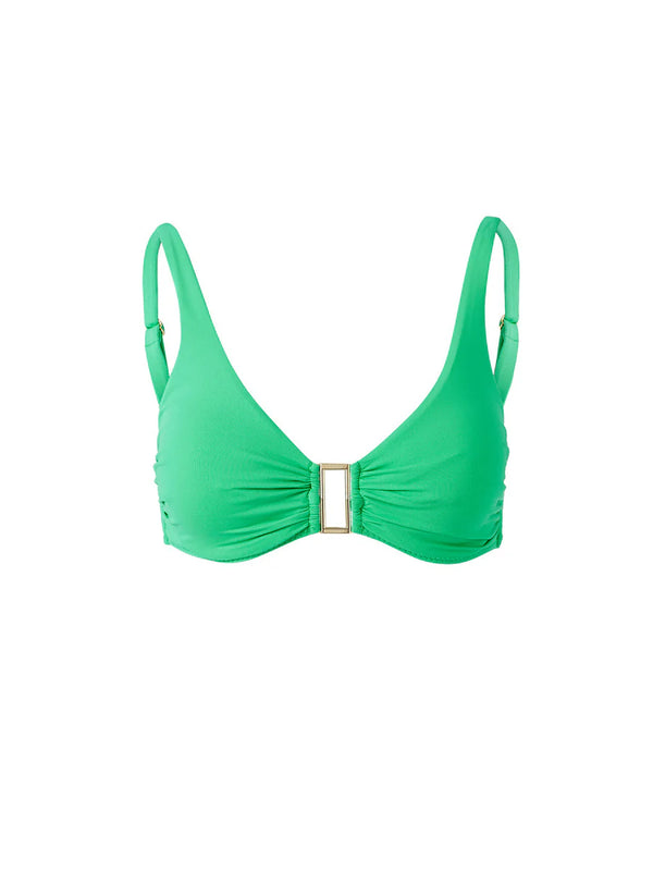 Bel Air Over The Shoulder Bikini Top Green