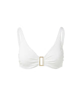 Bel Air Over The Shoulder Bikini Top Ivory Ribbed