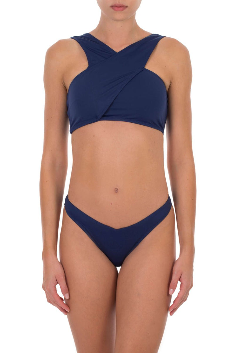 Bikini Emmanuela Swimwear Bella Cross Front Bikini Blue Apoella