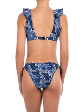 Bikini Emmanuela Swimwear Joanna V Neck Ruffled Bikini Blue Floral Apoella