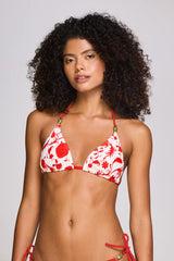 Bikini Heidi Klein Evia Reversible Triangle Bikini Floral White/Red Apoella