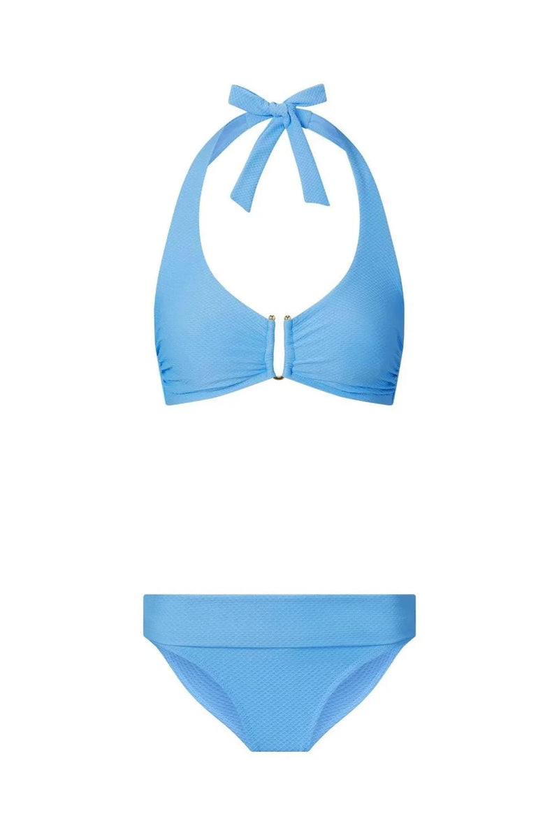 Bikini Heidi Klein Ocean Tide U-bar Fold Over Bikini Light Blue Apoella