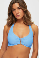 Bikini Heidi Klein Ocean Tide U-bar Fold Over Bikini Light Blue Apoella