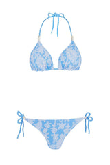 Bikini Heidi Klein Playa Paraiso Reversible Triange Tie Side Bikini Light Blue Floral Apoella